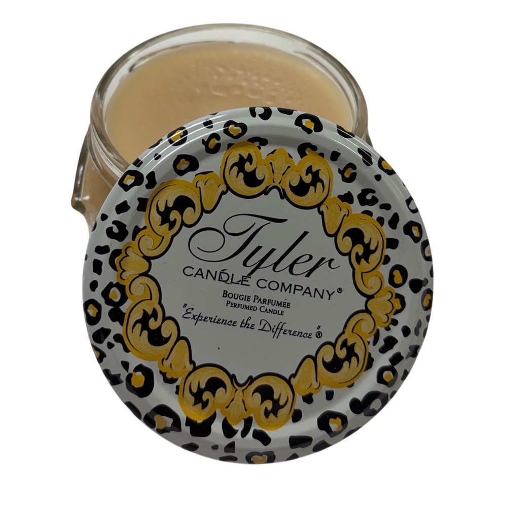 Tyler Candle Company Patchouli Scented Jar Candle 3.4 oz Leopard Print Lid